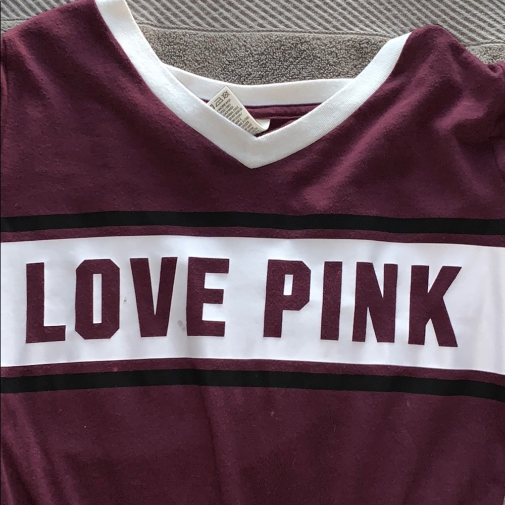 maroon PINK victoria’s secret shirt